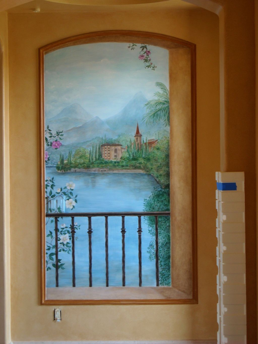 Lake Como Italy window mural for private residence