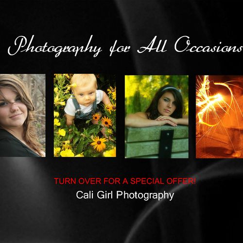 Post card for Cali Girl Photography