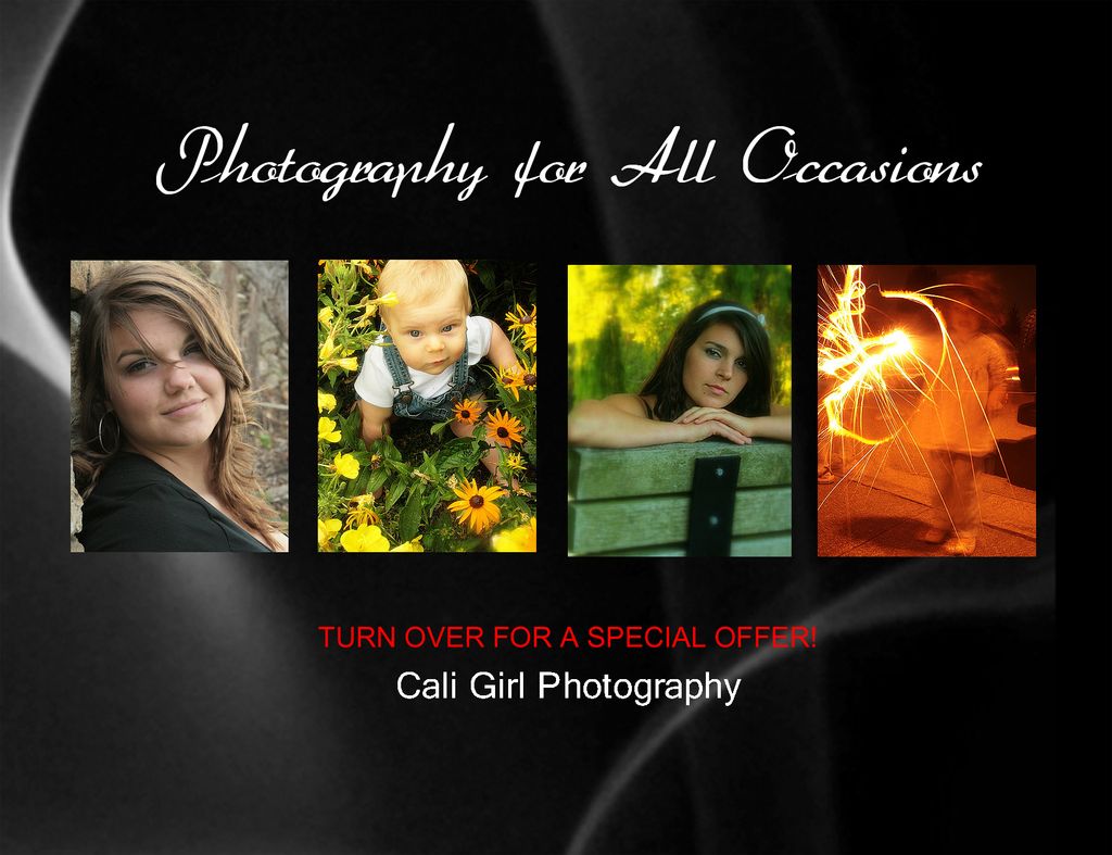 Post card for Cali Girl Photography