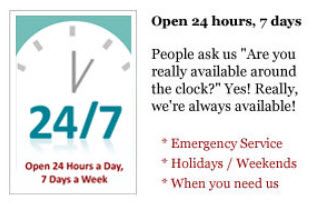 Garage door service available 24 hours, 7 days a w