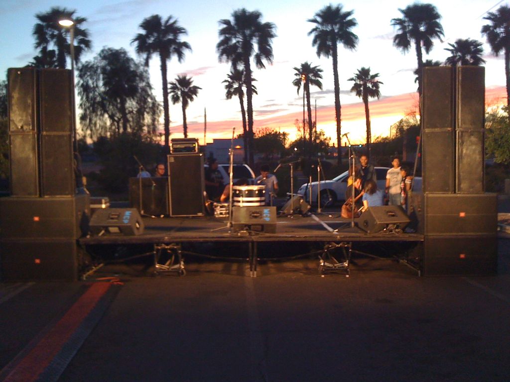 Small Stage with full band sound and basic lightin