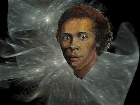 Oil portrait on canvas that has been added to a fr
