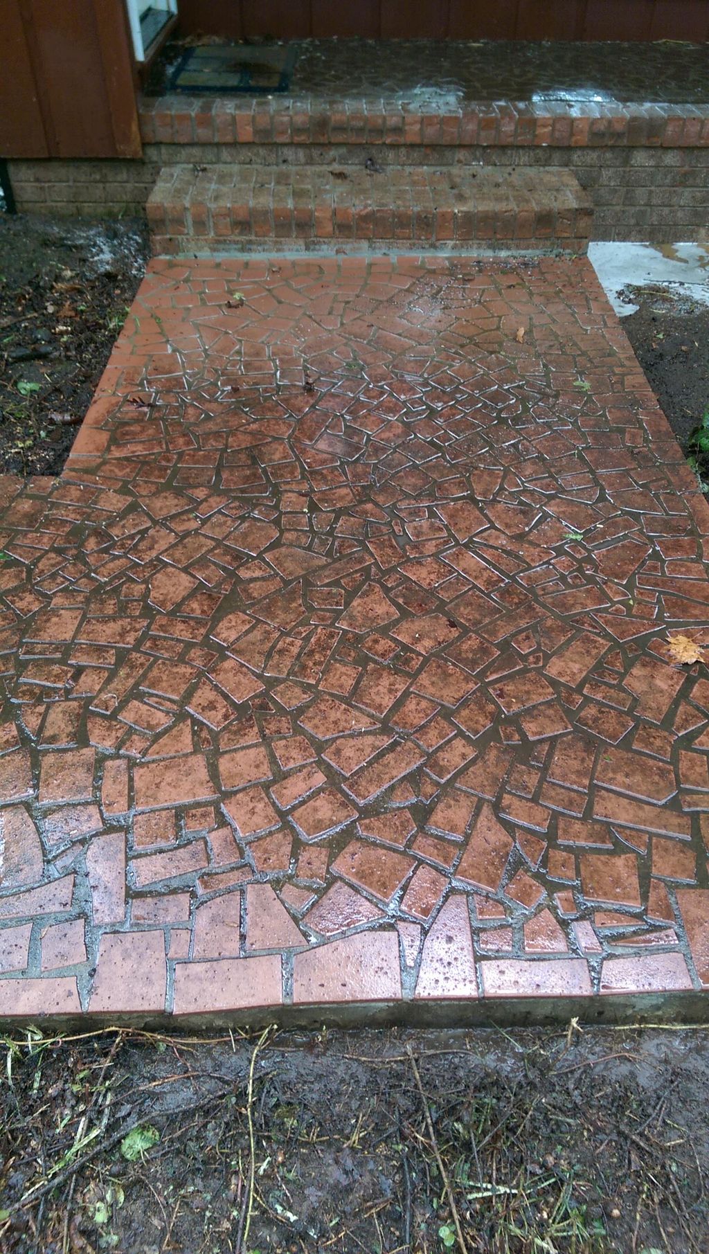 Pressure washing walkway before( we also offer cem