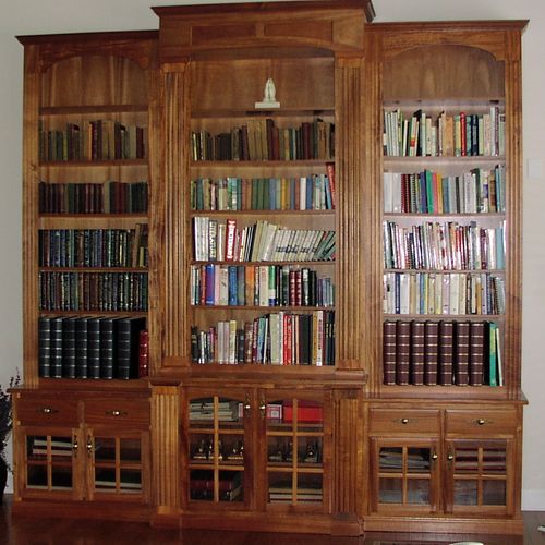 16 foot tall solid mahogany bookshelves in Peachtr