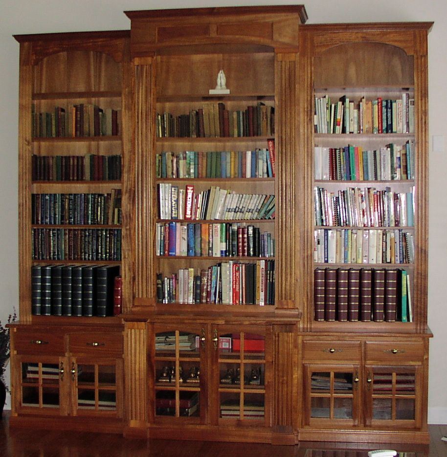16 foot tall solid mahogany bookshelves in Peachtr