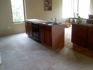 new construction layed tile and installed new sink