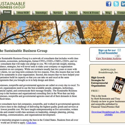Sustainable Business Group Website