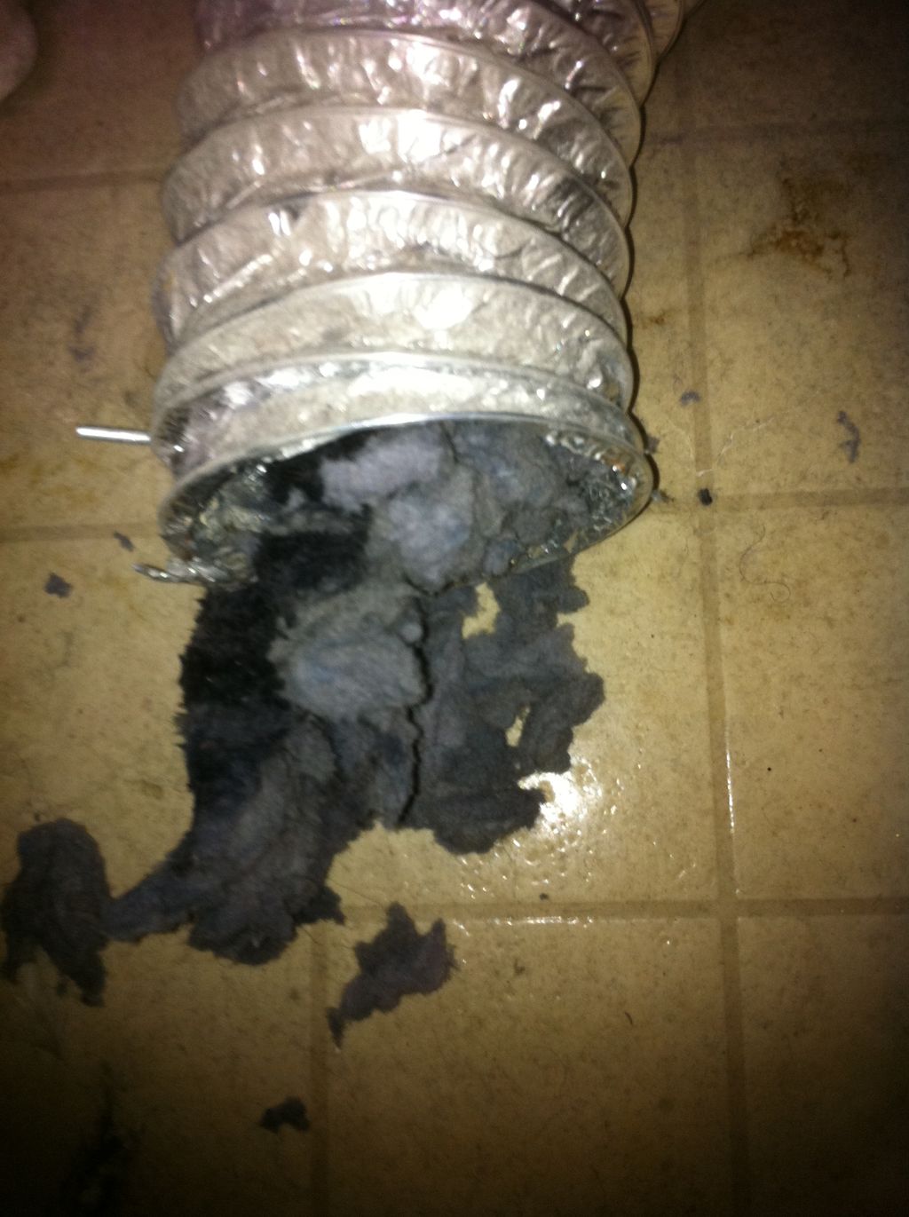This was so clogged water was leaking out the duct