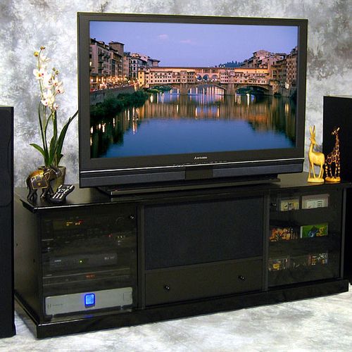 Check out the black TV stand/credenza.  It is our 