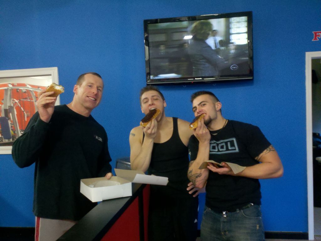 Trainers eating Donuts! It can be done, if you are