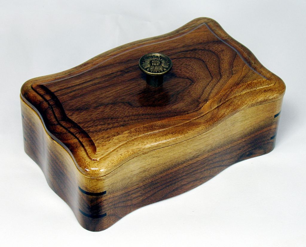 Queen anne Jewelry or Keepsake Box in Black Walnut