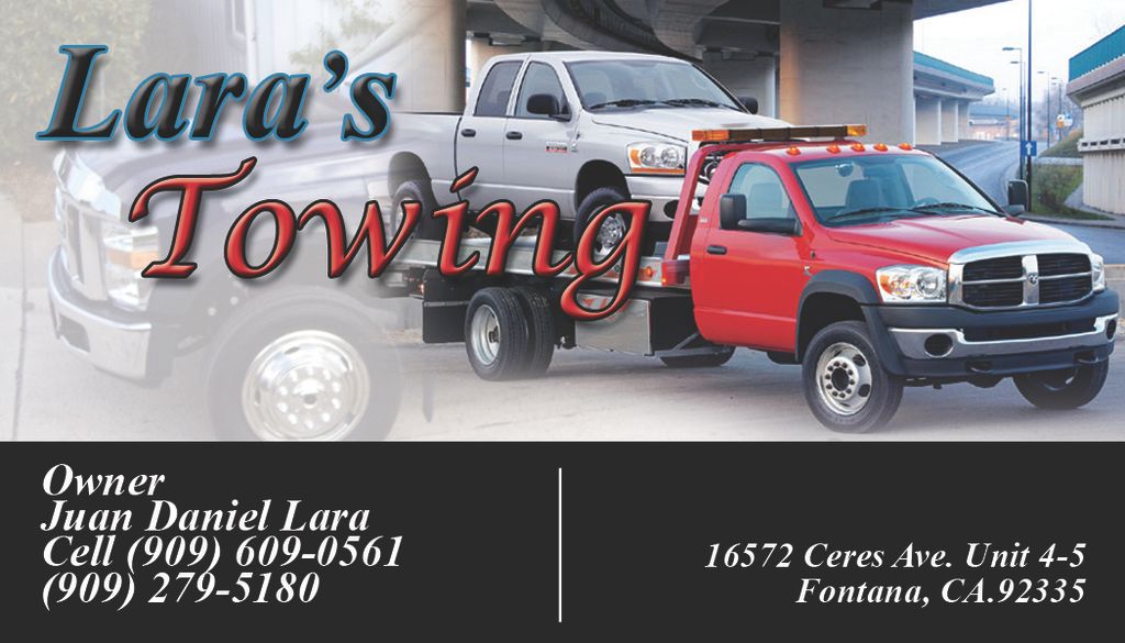This is a Towing company Business card that  l des