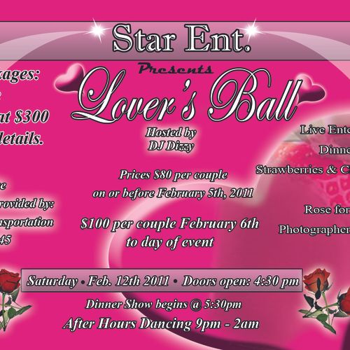 This Flyer was done for a Lover's Ball Event for V