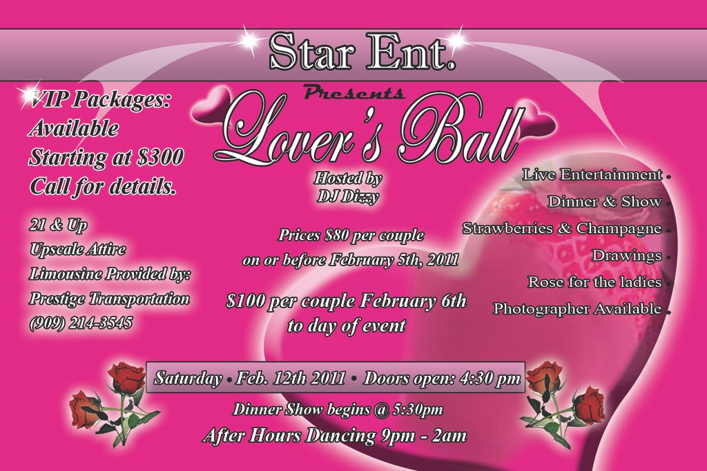 This Flyer was done for a Lover's Ball Event for V