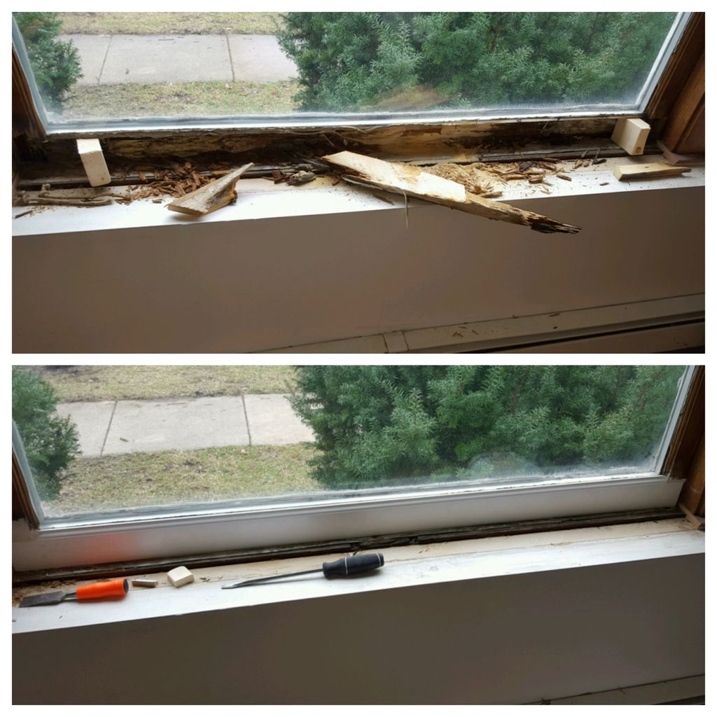 Removed rotted wood installed new wood for bottom 