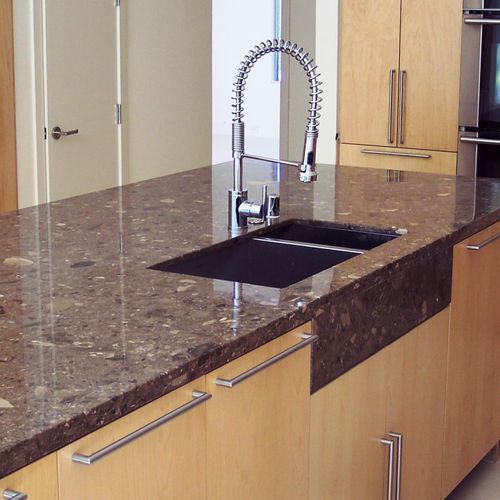 Marble Countertops with Custom Sink Design