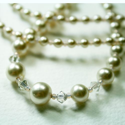 Gorgeous upcycled vintage pearls with Swarovski cr
