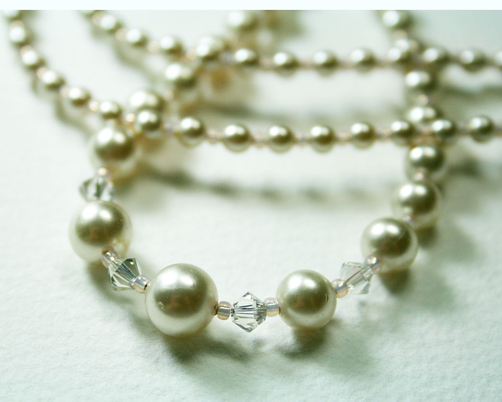 Gorgeous upcycled vintage pearls with Swarovski cr