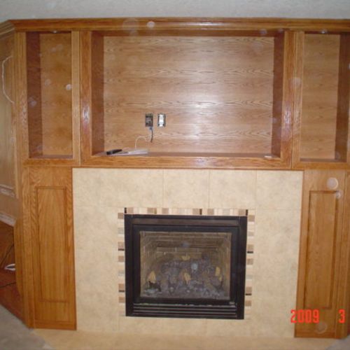 Fireplace as part of a custom built entertainment 