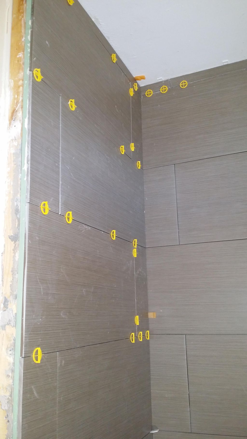 Tile job half way through.