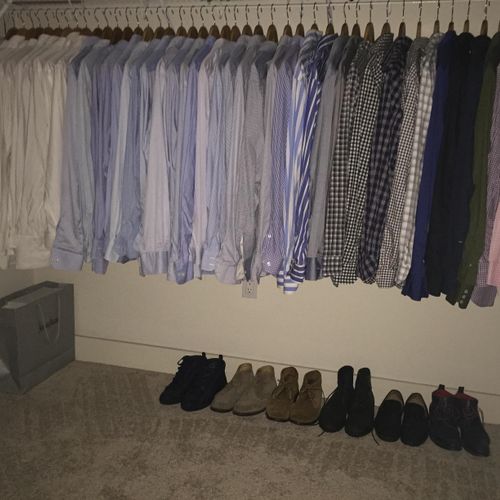 Washed and organized entire closet 