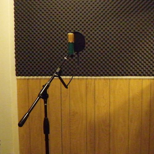 Use our Vocal booth for High Quality Recording.