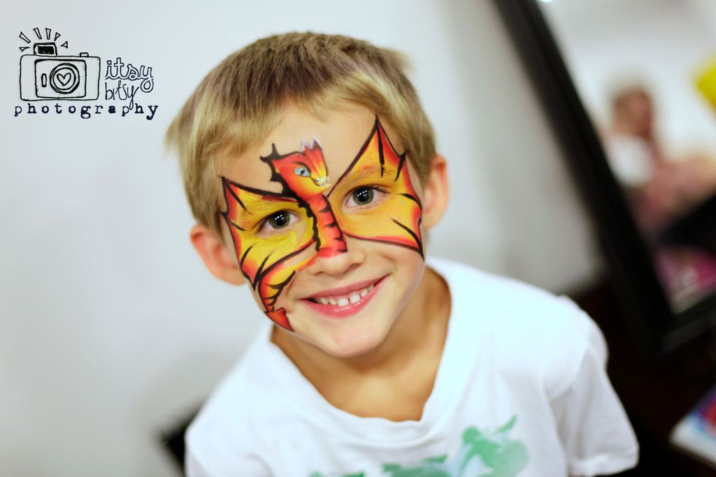 Dragon face paint mask (I can do this in girl colo