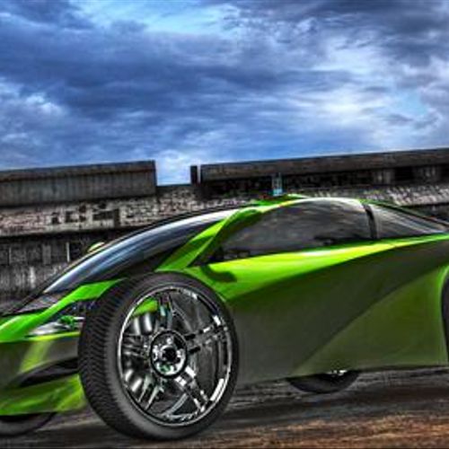 Concept car rendered in HDR