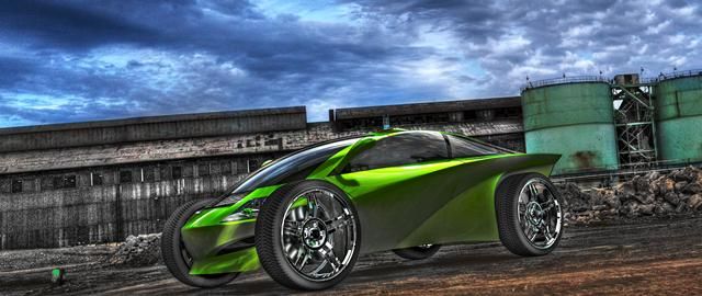 Concept car rendered in HDR