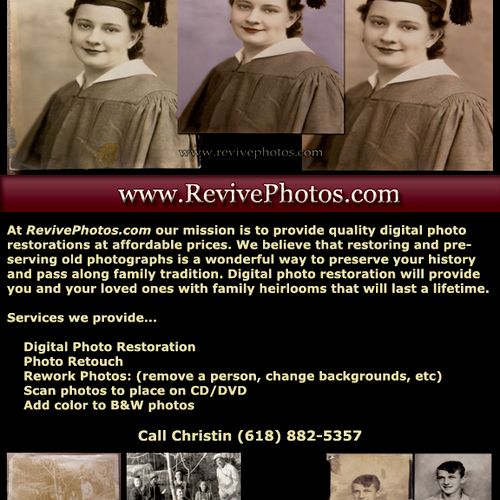 advertisement for my digital photo restoration and