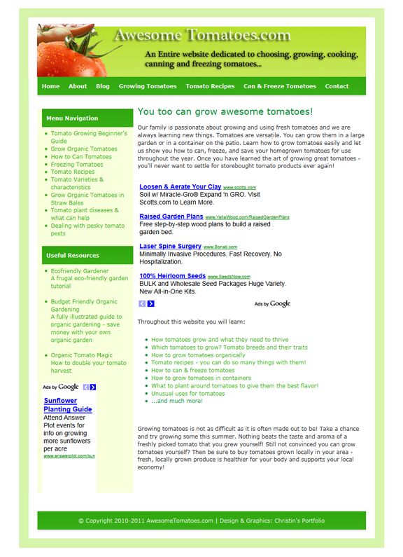 another simple web design for an adsense optimized