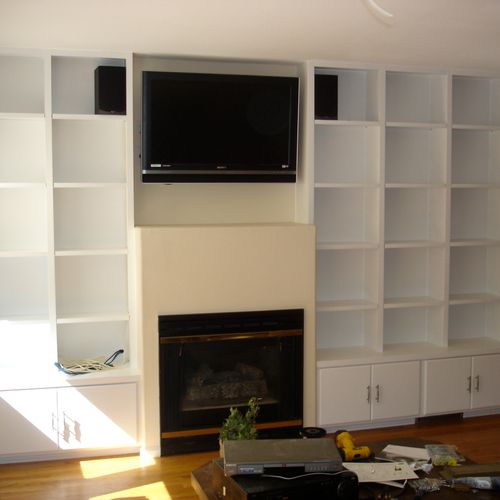 custom bookshelves and cabinets