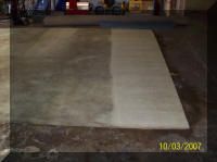 Smoke damaged area rug before and after