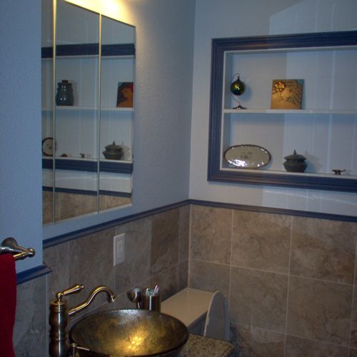 Sink & toilet in same bath remodeled in Irving.  W