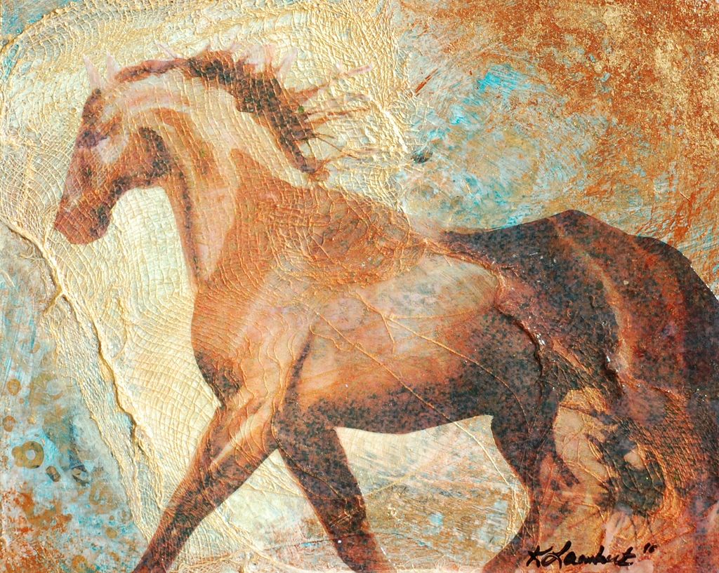 His Majesty In Blue and Gold Acrylic Mixed Media