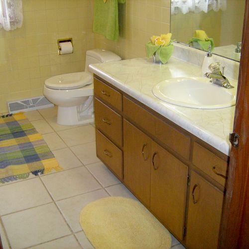 Alternate view of family bathroom.
