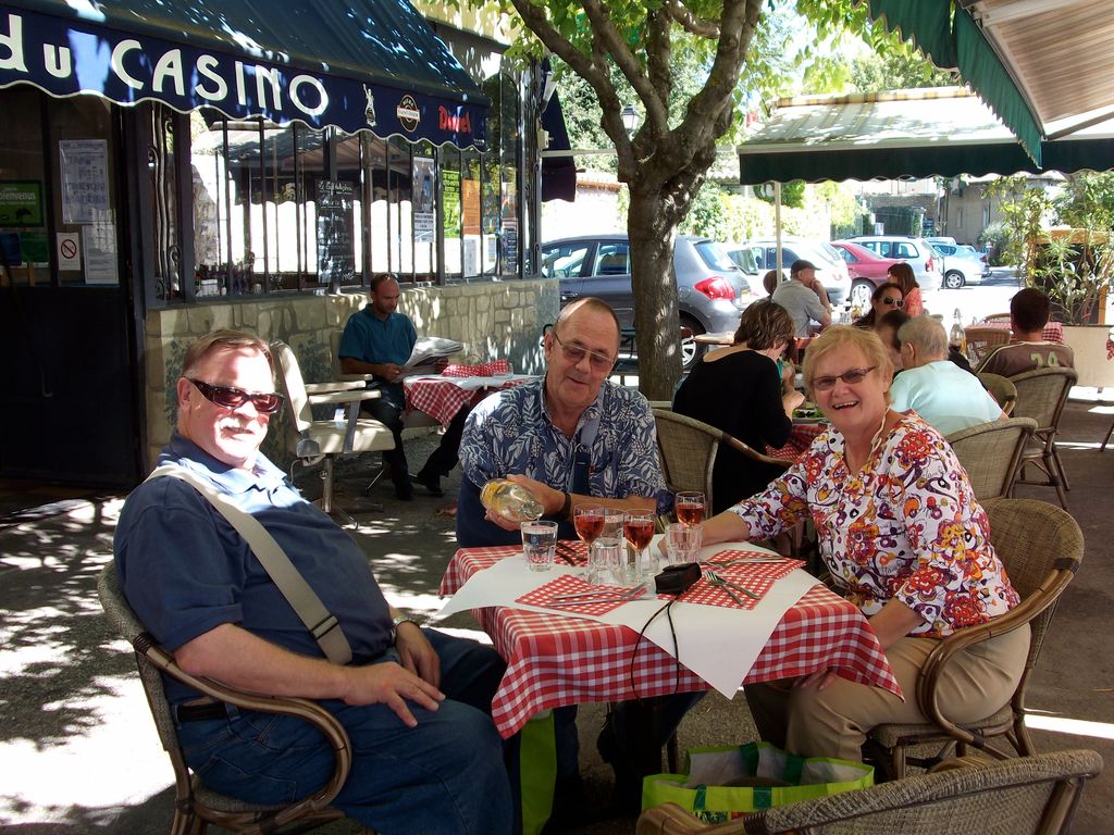 Enjoying life at a cafe in southern France.