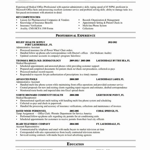 Sample of a Basic Resume: This client received 2 j