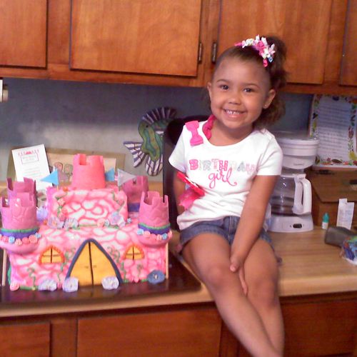 Birthday Party Princess Castle Cake, Blueberry and