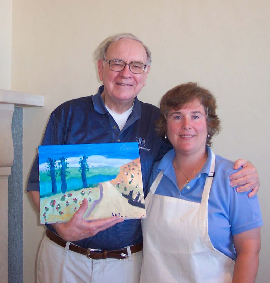 Susan with Warren Buffett after one lesson