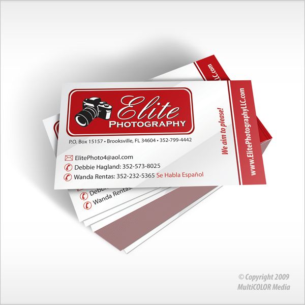 Elite Photography Business Card Design - Copyright