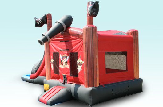 Pirate Combo Bounce House w/Dual Lane Water Slide,
