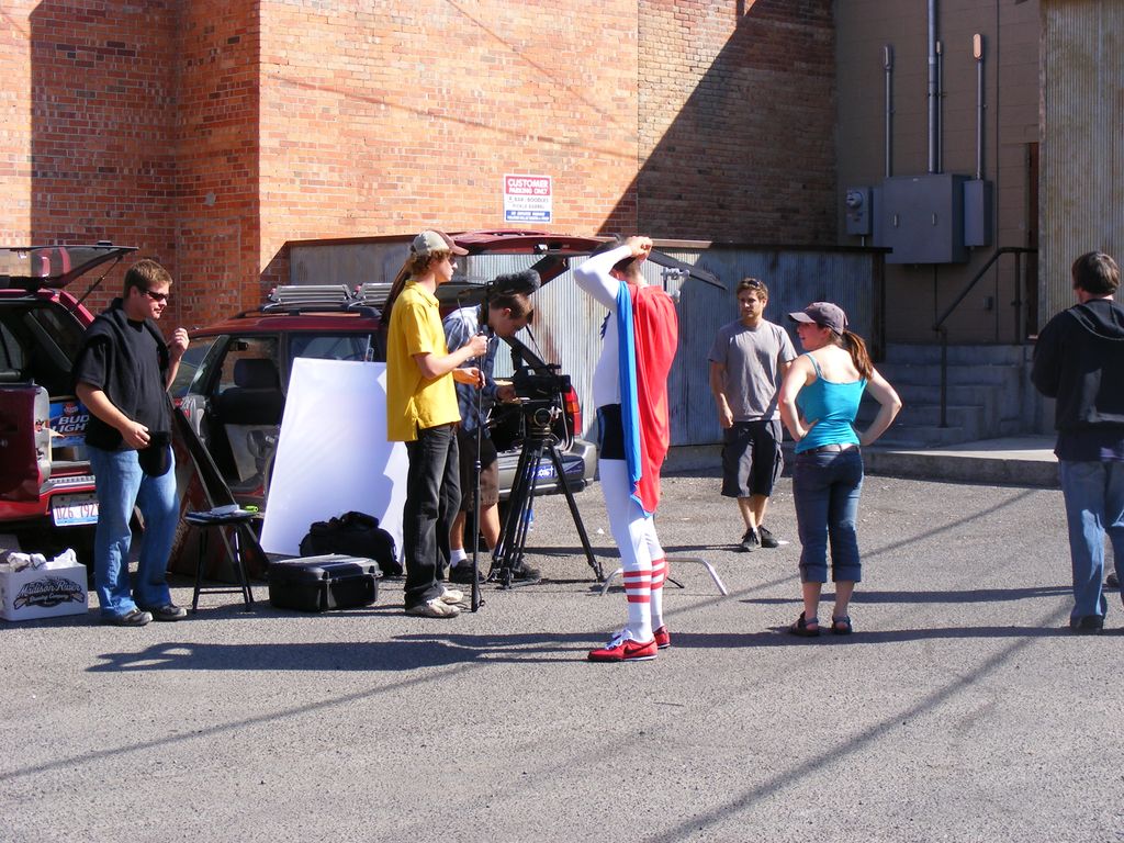 production photo from Superhero Clean commercial