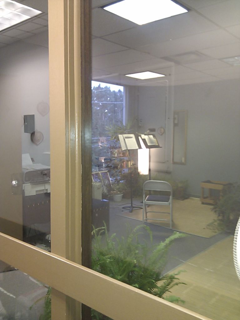 Looking into the True Note Studio from the hallway