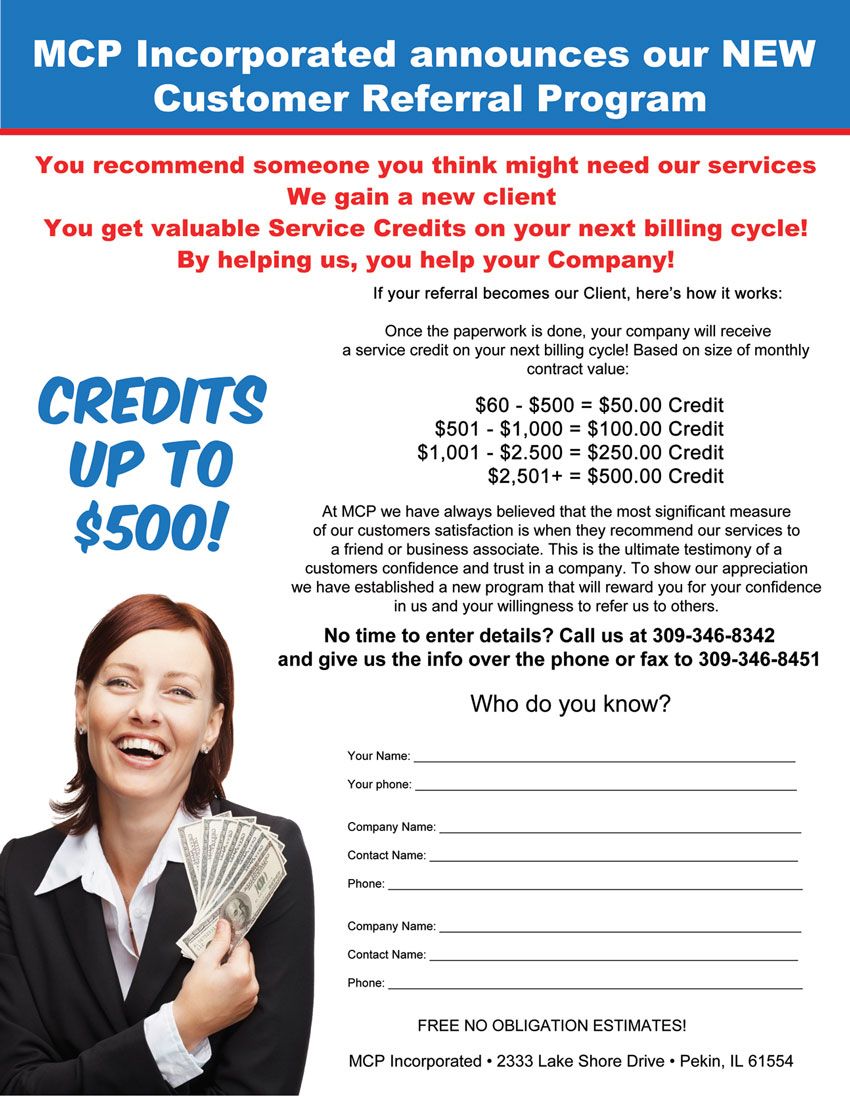 Who do you know? Most of our new clients come from