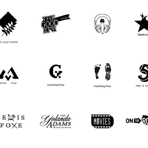 Various logo and identity designs.