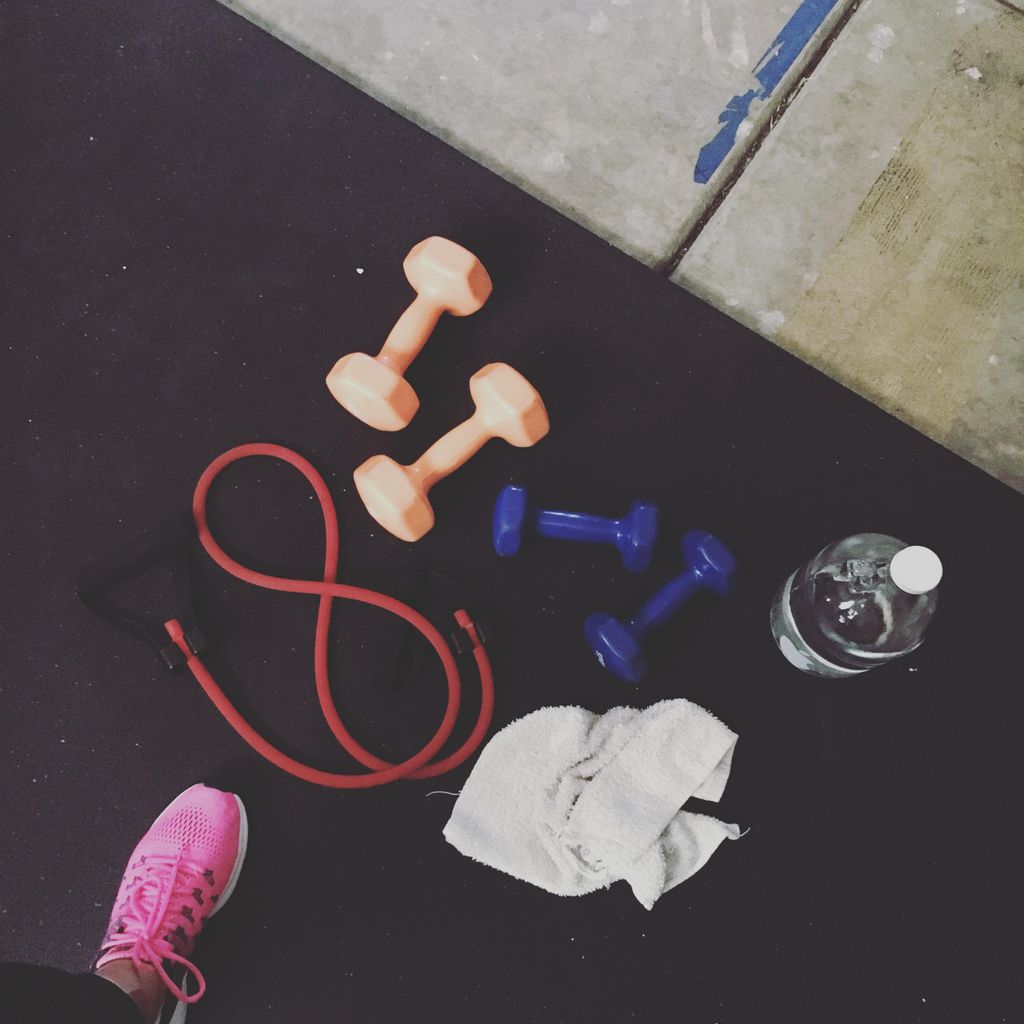 Aftermath of a great home workout.