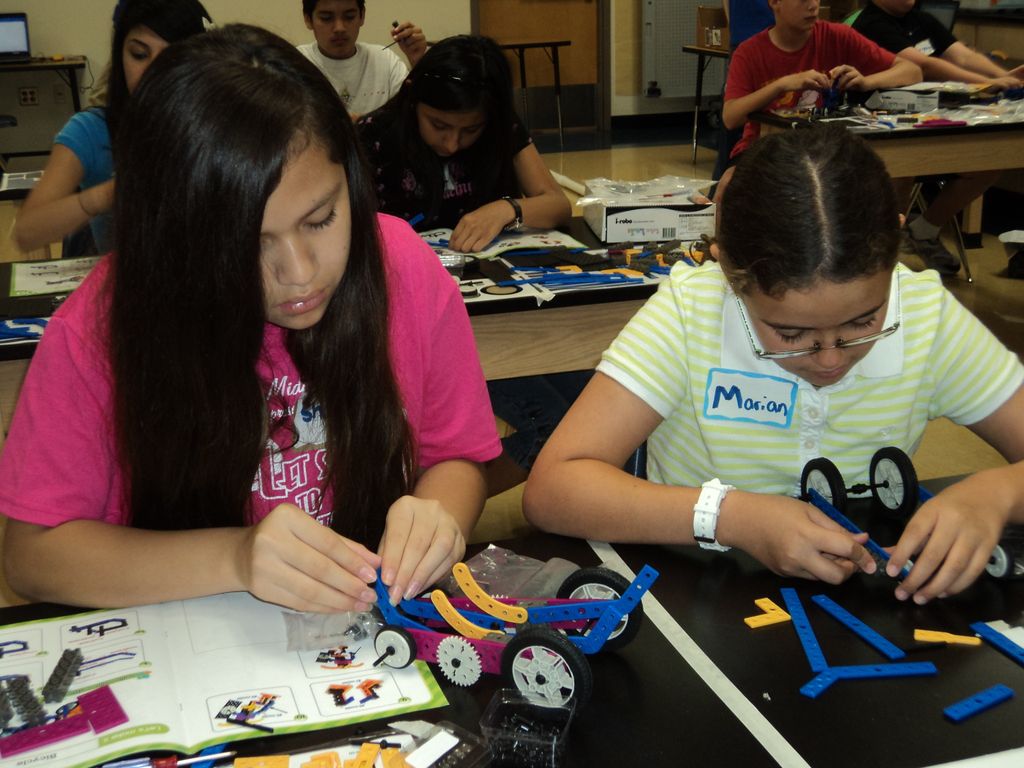 Kids at play building Robots.