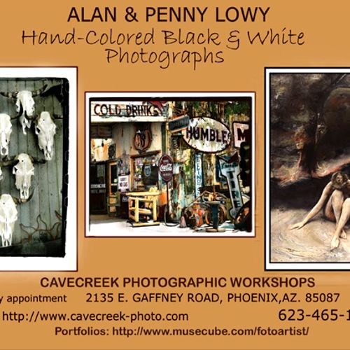 Promo card for Hand-colored B&W images for Art sho