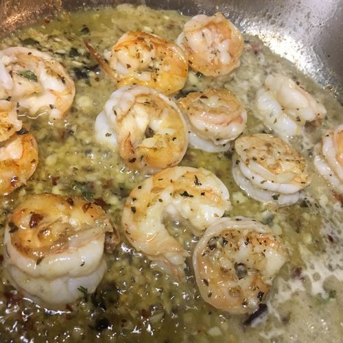 wild shrimp cooked to perfection in lemon, butter,